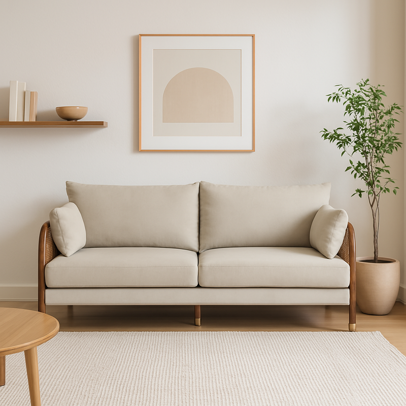 Savoy Curved Cane Sofa